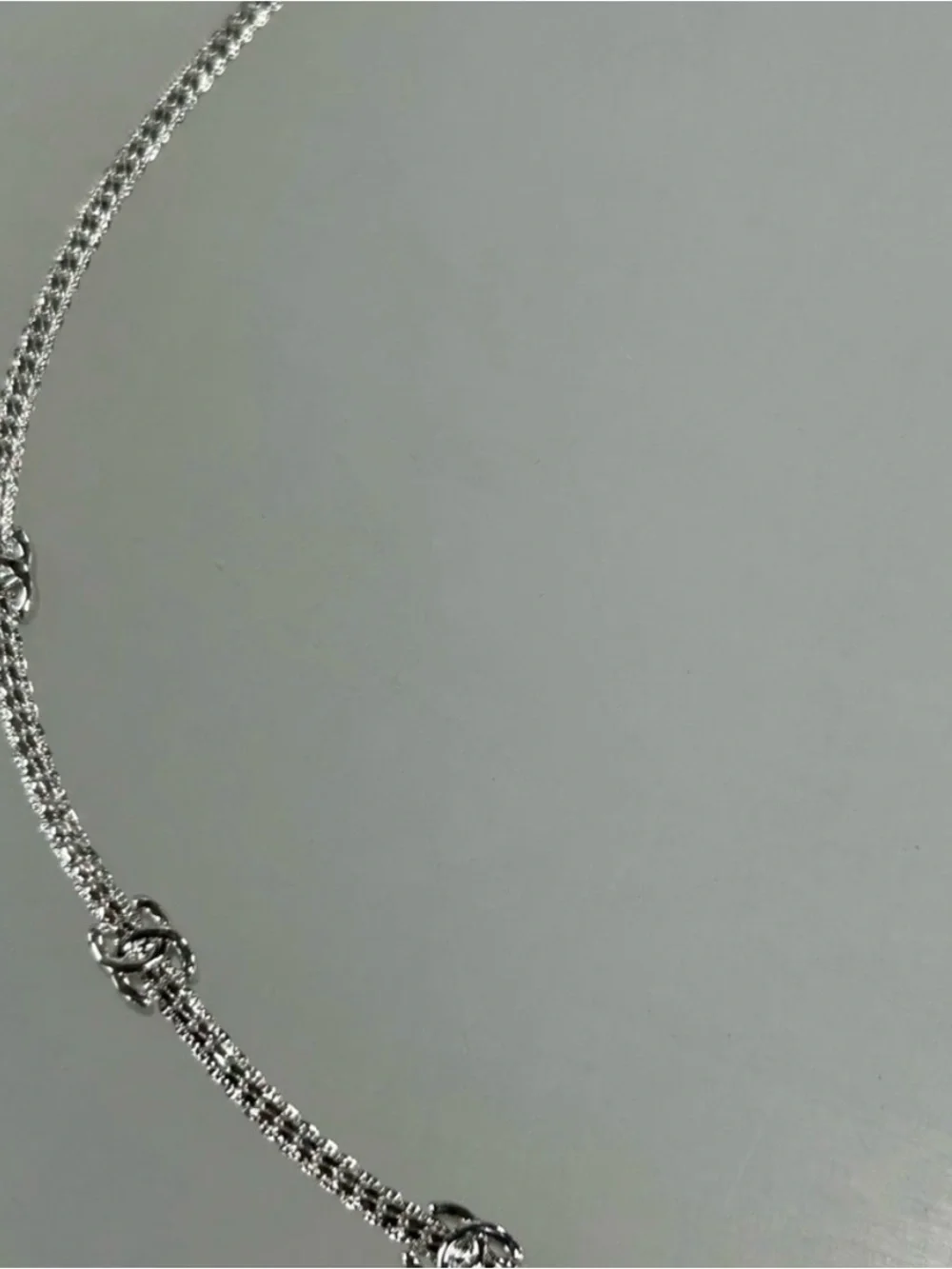 Silver Chanel CC Choker Necklace